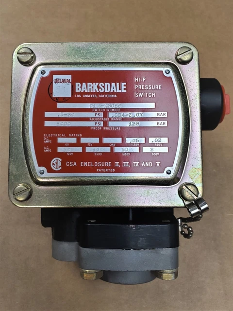 Barksdale P1H-K30SS Pressure Switch