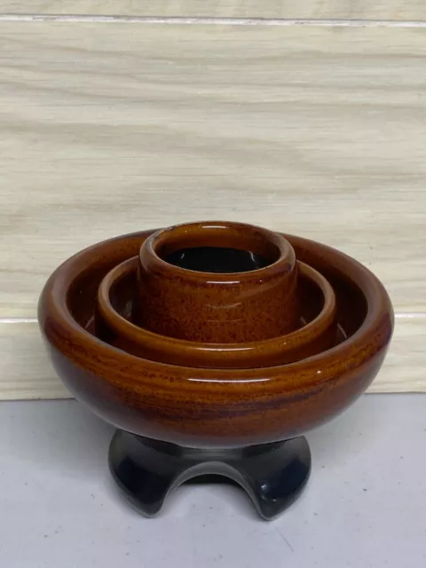 Vintage Brown Glazed Ceramic Porcelain Insulator 2064R - Heavy Medium Insulator