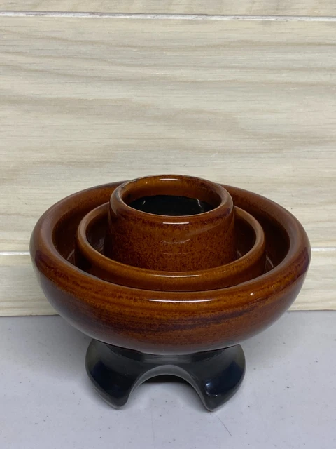 Vintage Brown Glazed Ceramic Porcelain Insulator 2064R - Heavy Medium Insulator
