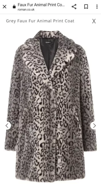 Roman vintage style Animal Print leopard cheetah faux fur coat size M