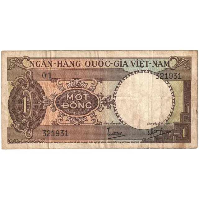 [#393577] Vietnam, 1 D<ox>ng, KM:15, VF(20-25)