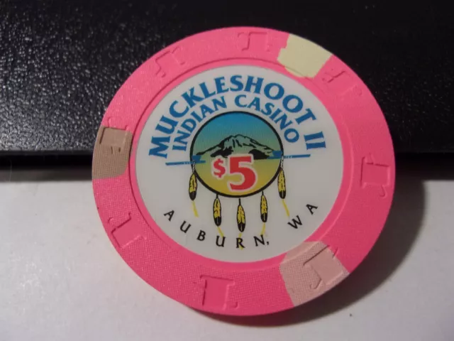 MUCKLESHOOT INDIAN CASINO $5 hotel casino juego póquer chip - Auburn, WA