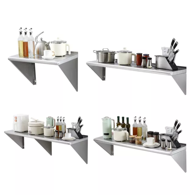 VEVOR Stainless Steel Wall Mounted Shelf Kitchen Restaurant Shelving Multisize