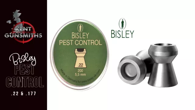 Bisley Pest Control .177 .22 Air Rifle Pellets Target Hunting Plinking Shooting