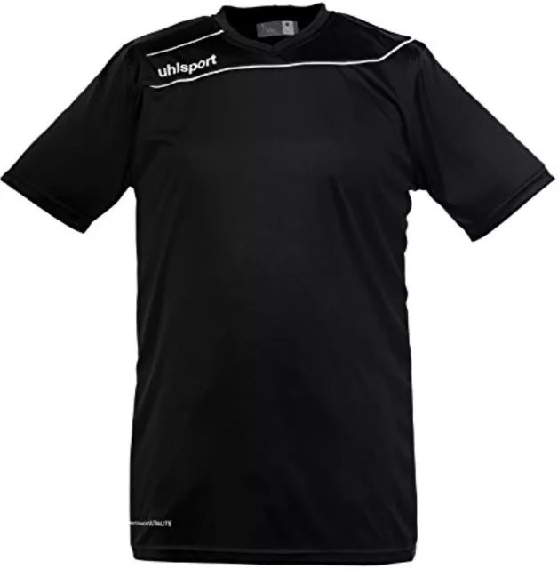 uhlsport Jungen Stream Trikot T-Shirt Kurzarmshirt Oberteil, Schwarz, 116-122