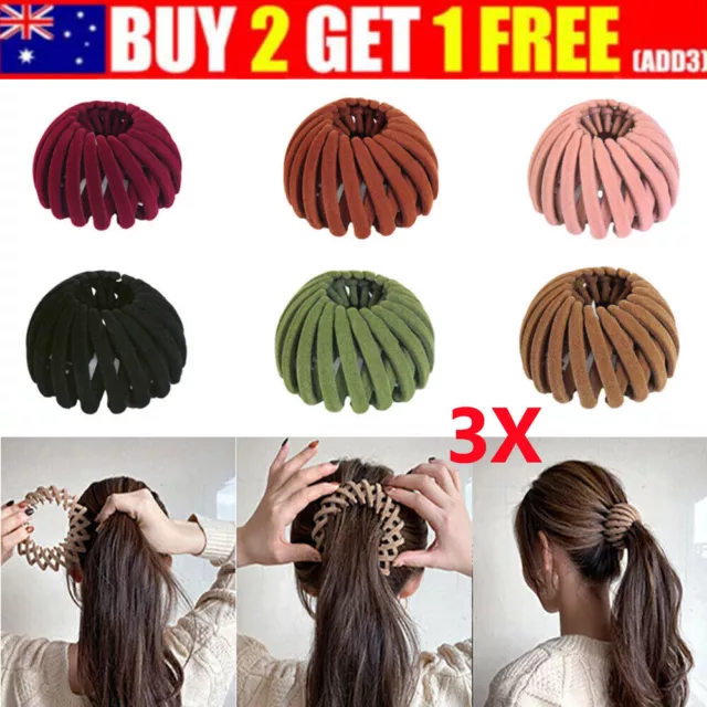 3PCS Birds Nest Magic Hair Clip,Hair Bun Accessories for Women Girl Hair Holder