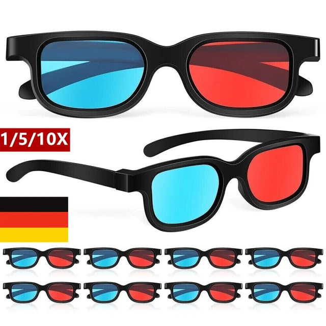 DOITOOL 3D Brillen Set - 5 Stück Rot/Blau Für Filme & Kino