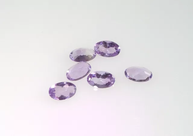 5x3mm Oval Loose Natural Light Amethyst Gemstones x 2 - February Birthstone