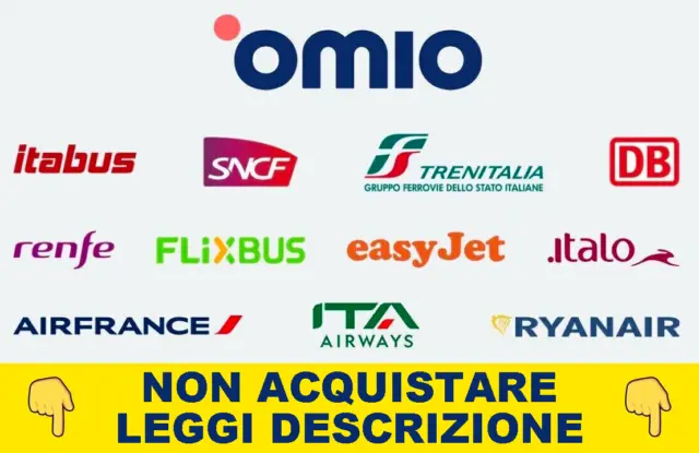 Coupon OMIO Buono Codice Sconto 10€ Ryanair EasyJet Trenitalia Italo ITA FlixBus