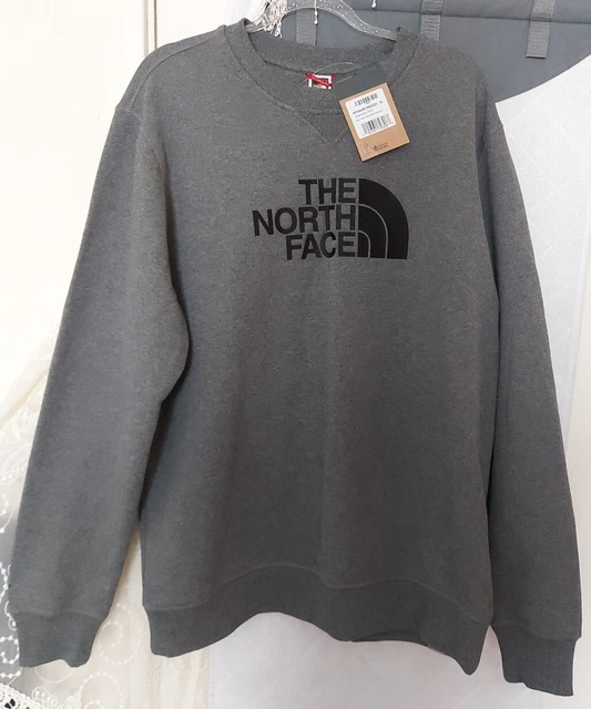 Felpa a maniche lunghe North Face da uomo grigia di alta qualità taglia XL nuovissima e etichetta