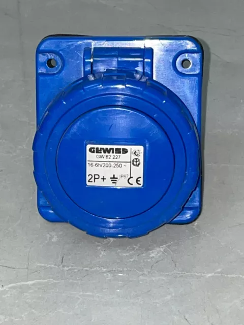 Gewiss Gw62227  Prise Etanche  Encastrement Ip67 2P+T 16A 230V 6H , Neuf