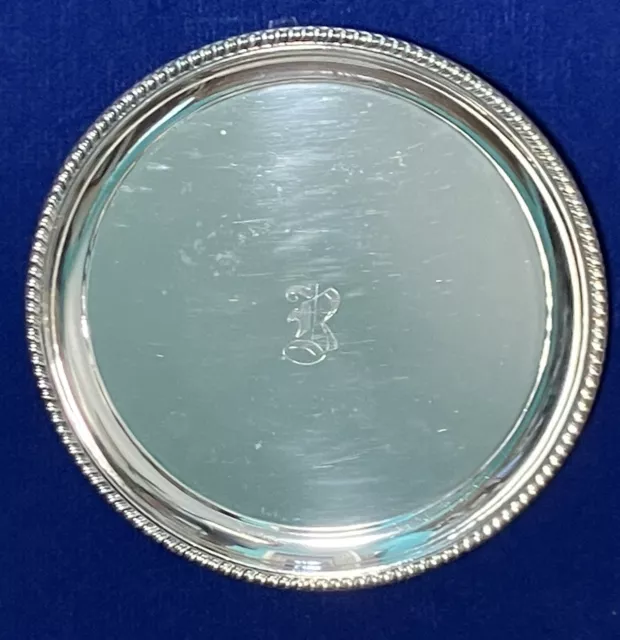 Cartier Sterling Silver 925 Serving Tray 11” Dia. Round W/ Gadrooned Border 1930