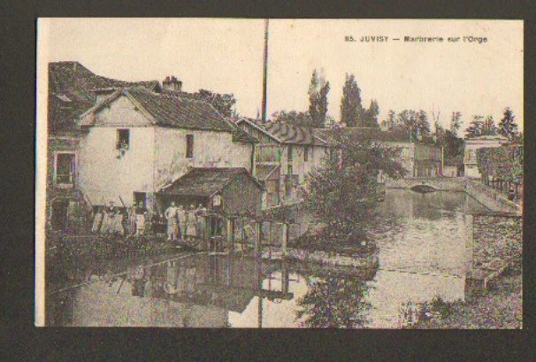 JUVISY (91) MARBRERIE , ECLUSE trés animée en 1936