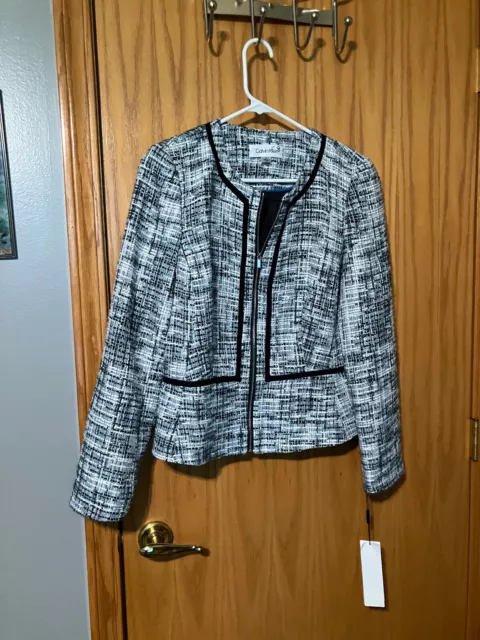 Calvin Clein Ladies Jacket White & Black 12 P   Supper SOFT