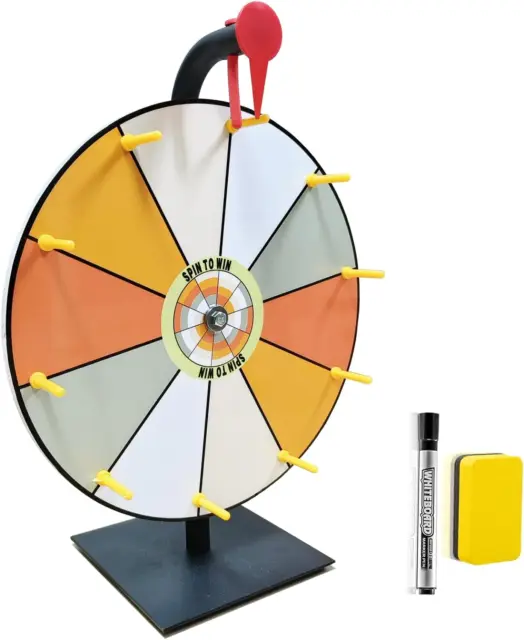 Spinning Prize Wheel, 12 Inch Prize Wheel-Spinning with Stand, 10 Slots Color Ta