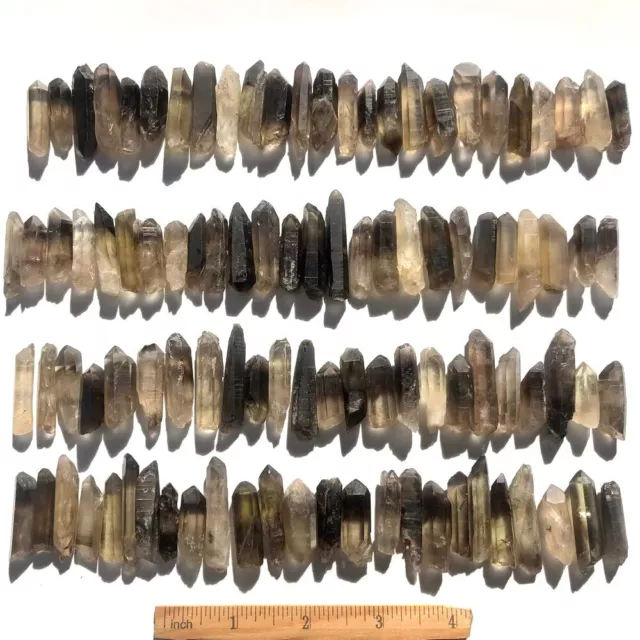 100pcs Bulk Natural Crystal Smokey Quartz Small Points Terminated Wand Specimen