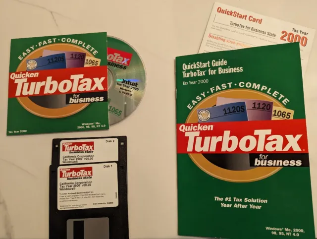 Turbotax for Business for tax year 2000. Windows version. Pre-owned.