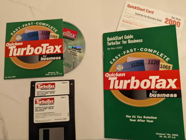 Turbotax for Business for tax year 2000. Windows version. Pre-owned.
