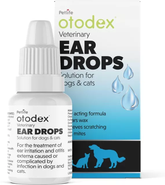 Petlife Otodex Cat Dog Pet Ear Drops Fast Acting Releif 14ml NEW