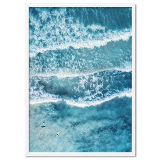 Ocean Surf Print. Coastal Beach Aerial Waves Wall Art. Get the Set! | BOC-07