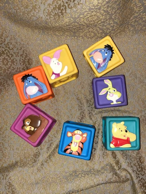Disney Winnie The Pooh & Friends Soft Rubber Toy Blocks Piglet, Owl, Eeyore
