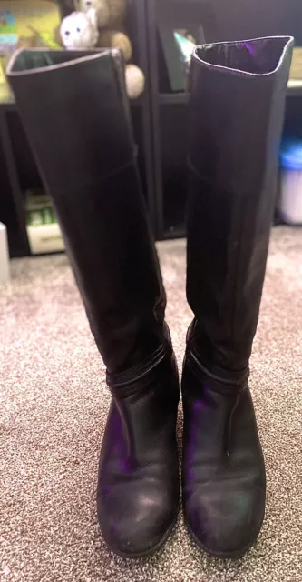 Bandolino Carlita Leather Tall Riding Boots Size 9.5 Black