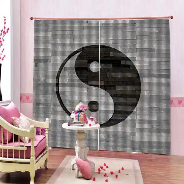 Black Wand Eight Trigrams Printing 3D Blockout Curtains Fabric Window Home Decor
