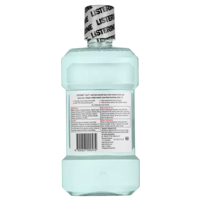 Listerine Zero Alcohol Mouthwash 500mL Antibacterial Fresher & Cleaner Mouth 2