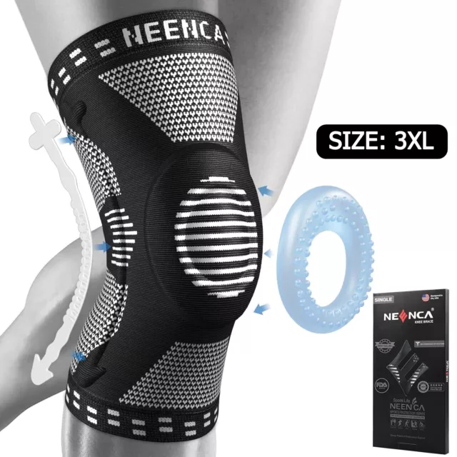 Knee Support Compression Sleeve Brace Patella Arthritis Pain Relief Gym Sports