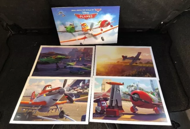 2013 Disney Collection From Above The World Of Cars PLANE LE 4 pc LITHOGRAPH SET