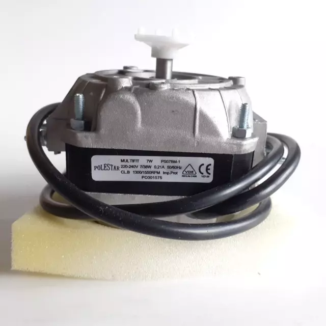 Polestar Multi Fit 7W Fan Motor, PS07BM-1, Refrigeration, 0.21A, 1300/1550 RPM