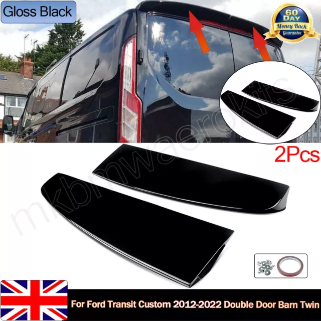 Rear Twin Door Rear Roof Spoiler For Ford Transit Custom 2012-2022 Gloss Black