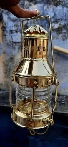 Vintage Messing Öllampe Schiff Laterne Maritime Antik Boot Nautische Lampe...