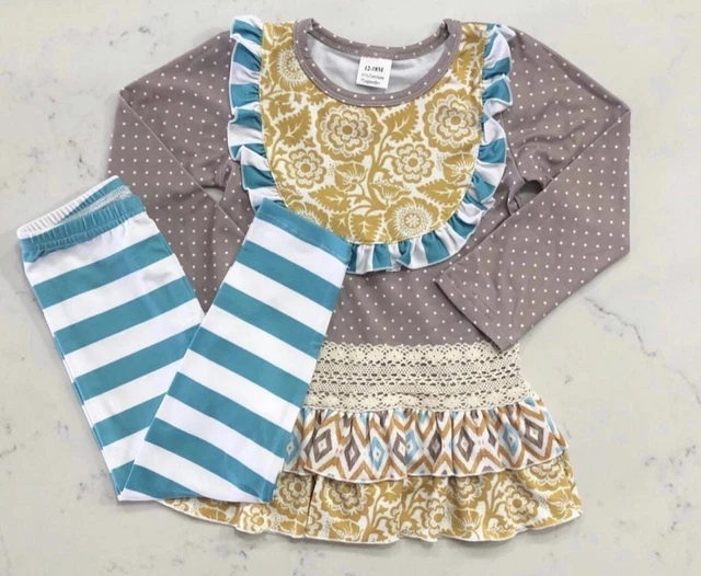 NEW Boutique Ruffle Outfit 12-18 months Spring Summer Set