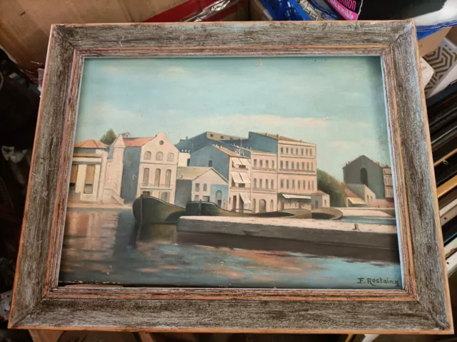 Tableau HST quais à Sète le canal de Beaucaire clin d'oeil à Albert Marquet