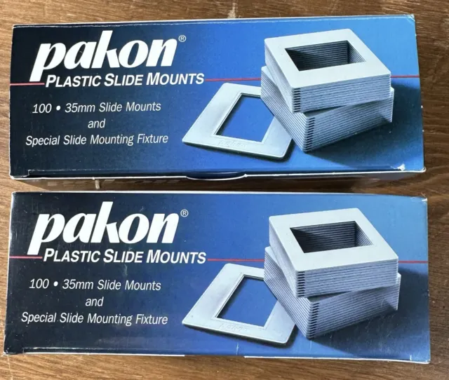 Soportes deslizantes de plástico Pakon de 35 mm 100 quilates. Paquete SELLADO DE LOTE ANTIGUO Plus Extra 35 Lote de 135