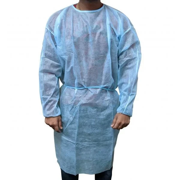 Disposable CPE Isolation Gowns Blue With finger hole Dental-Medical 80 QTY
