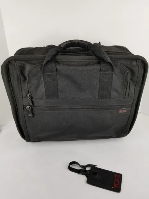 TUMI Expandable Rolling Briefcase Carry On Black
