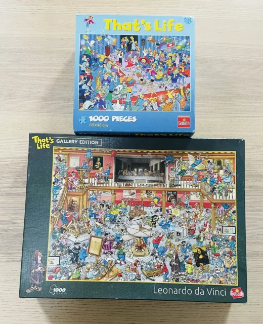 Lot De 2 Puzzle That’s  Life-1000 Pièces-thème Léonard De Vinci et cinéma- TBE