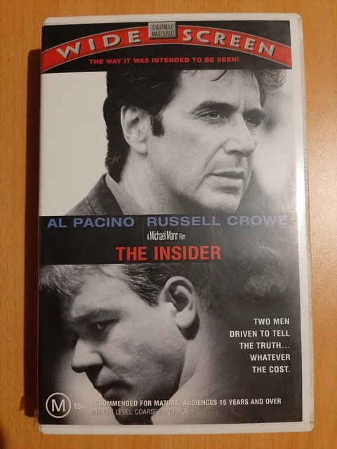 THE INSIDER 1999 VHS Movie - Russell Crowe & Al Pacino (Big Box EX