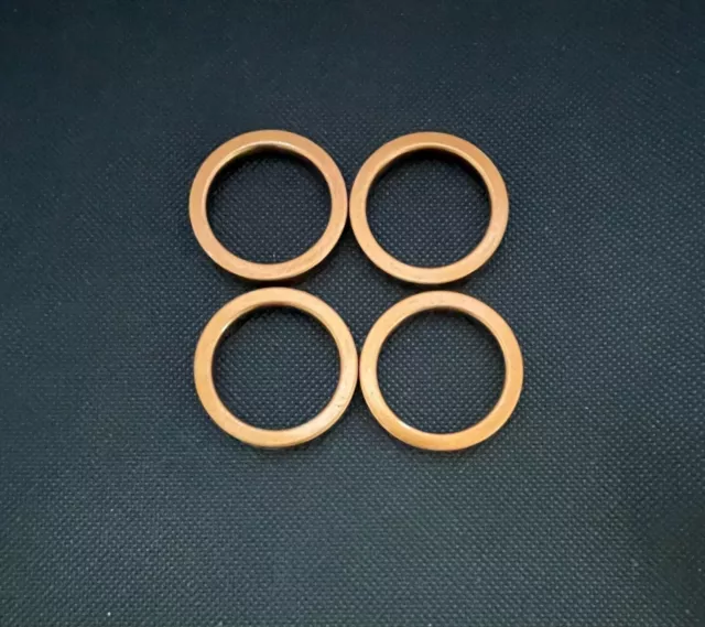 Set of 4 Copper Type Exhaust Gaskets For Yamaha FZR 600 Genesis 40mmOD