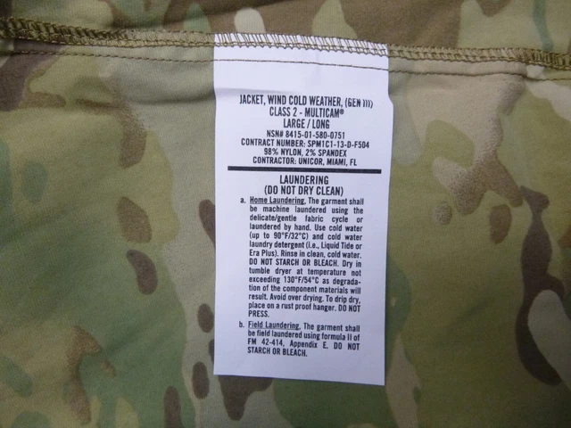 OCP Multicam ECWCS Gen III Class 2 Level 4 Wind Shirt  Jacket NEW 5