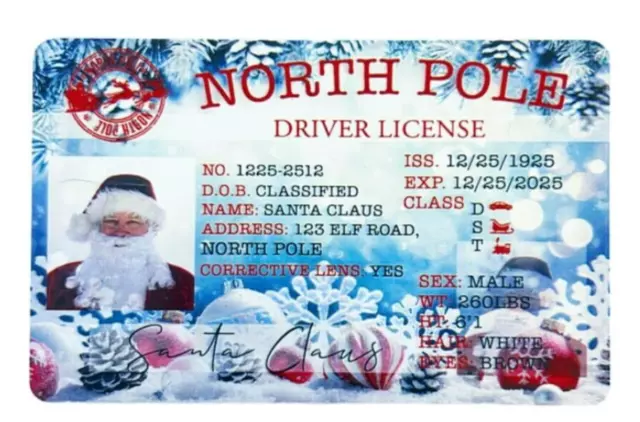 Santa Claus Lost Sleigh Driving Licence, Father Christmas Eve Keepsake, Xmas Box