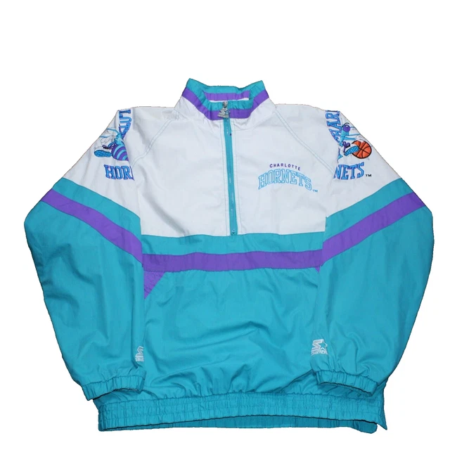 90s Charlotte Hornets Satin Starter Jacket Sz M 