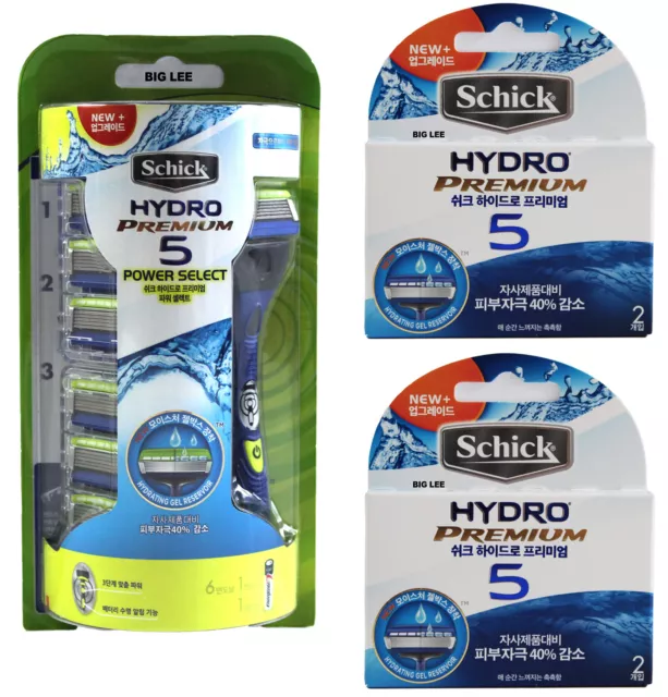 Schick Hydro Premium 5 Power Select 1 Razor Handle + 11 Cartridges