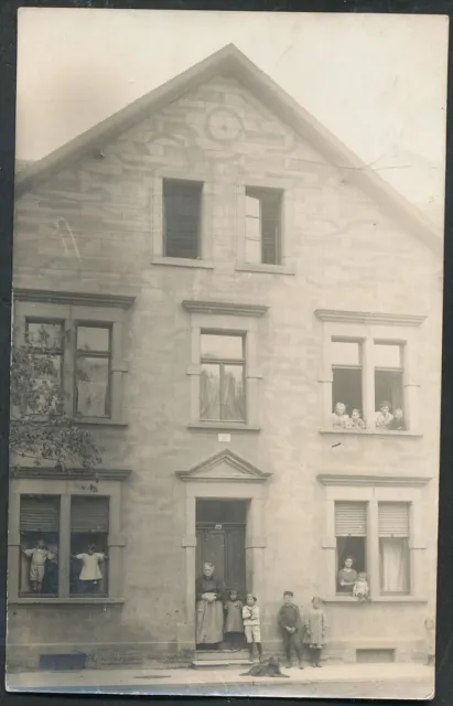 Haus Fassade Architektur private Fotokarte    gest  Scha.... SAARBRÜCKEN 1912