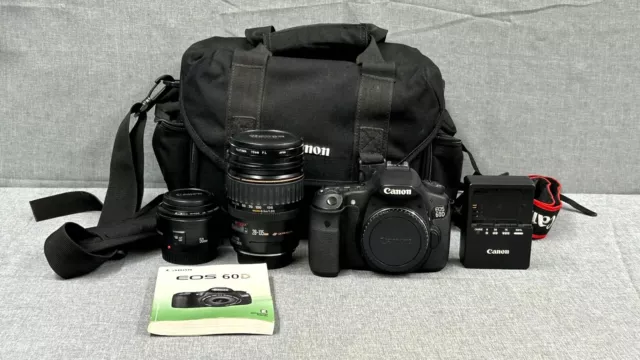 Canon EOS 60D 18.0 MP Digital SLR Camera Kit (includes 2 lenses & Camera Bag)