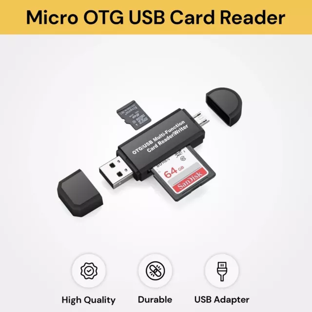 TF SD Card Reader Micro USB OTG to USB 2.0 Adapter for PC Laptops Tablets Mobile