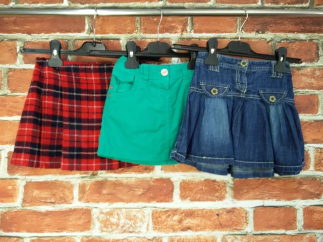 Girls Bundle Age 2-3 Years 100% Next Skirt Set Tartan Denim Corduroy Kids 98Cm