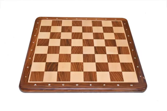 17" Hand carved Wooden weighted Chessboard With Notation ABC sheesham/maple wood